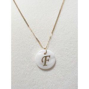 18k Real Solid Letter F Necklace , AU750 Stamped